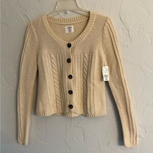 H&M Cream Button-Up Cardigan